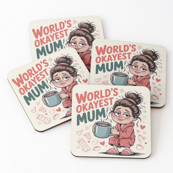 Item preview, World's Okayest Mum Funny Mother's Day designed and sold by Midnight Veil Designs.