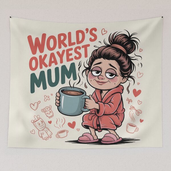 Item preview, World's Okayest Mum Funny Mother's Day designed and sold by Midnight Veil Designs.