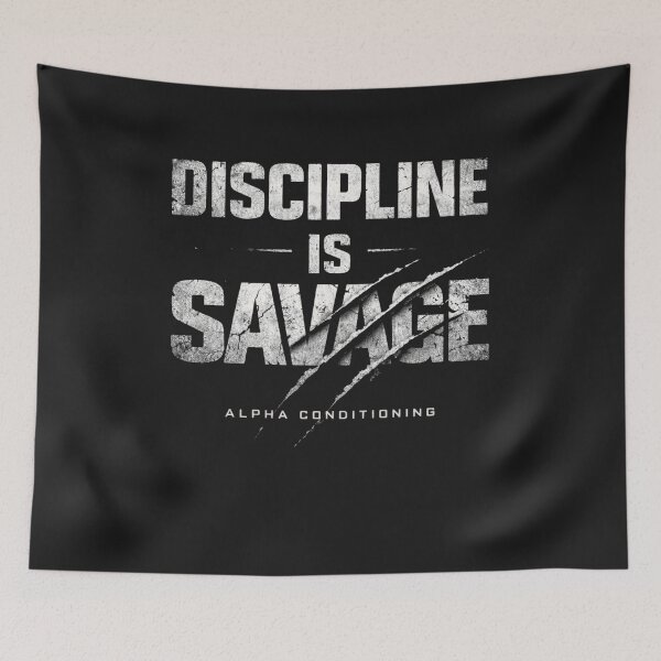 Item preview, Discipline Is Savage – Hardcore Gym Motivation Design designed and sold by Gym4Studio.