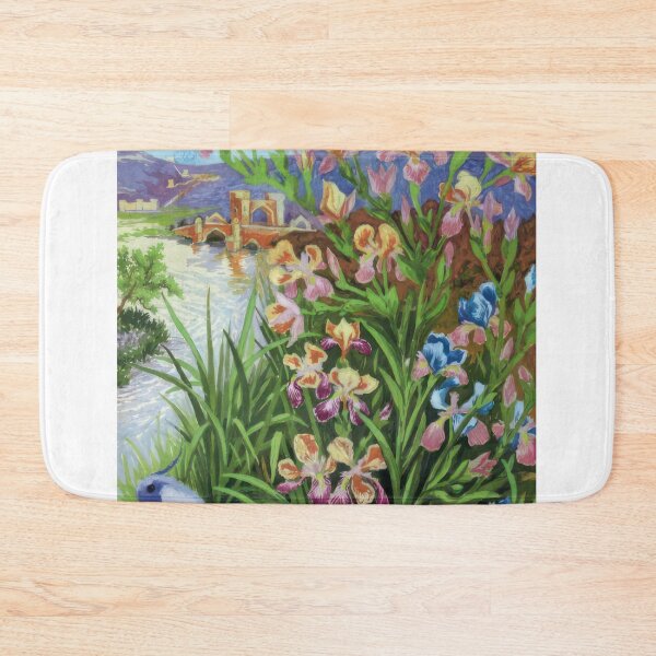Item preview, BLUE TUFTED BIRD AND BEARDED IRISES - Art Nouveau (Modern)  - Louis Wain designed and sold by nebelimr.
