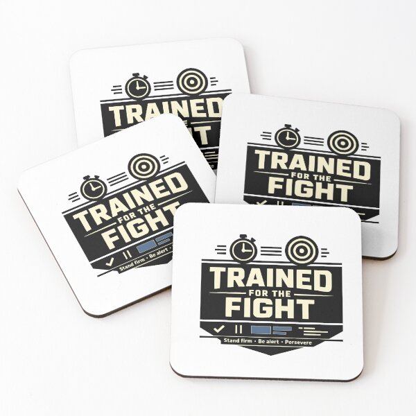 Item preview, Trained For The Fight Christian Minimalist Design designed and sold by FunFitLife Studio.