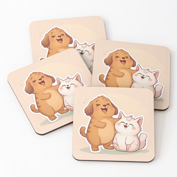 Item preview, Best Friends Dog and Cat Hugging Sticker designed and sold by Aviraa By Sharon.