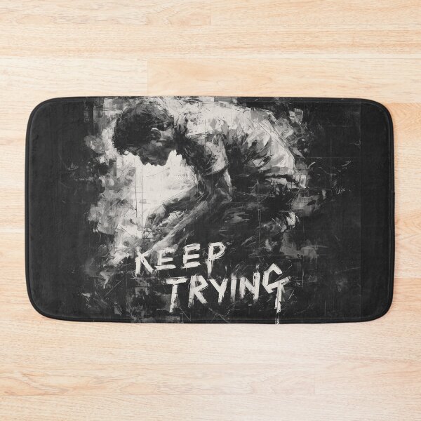 Item preview, Keep Trying – Black & White Perseverance Motivation Design | Never Give Up designed and sold by WordPlayStudio.