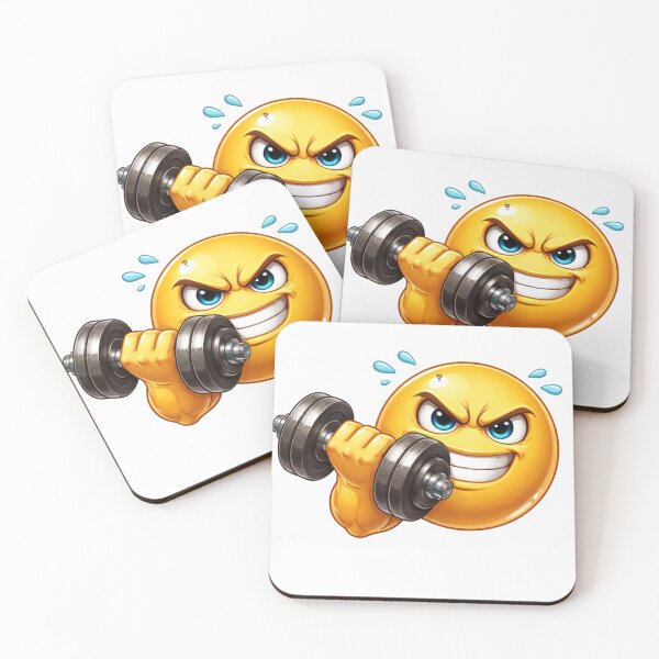 Item preview, Emoji fuerte con mancuerna: diseño divertido para motivarte en el gimnasio designed and sold by Gym4Studio.
