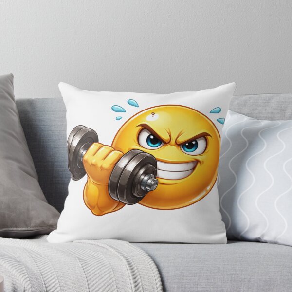 Item preview, Emoji fuerte con mancuerna: diseño divertido para motivarte en el gimnasio designed and sold by Gym4Studio.