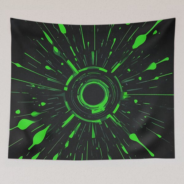 Item preview, Cyberpunk Green Splash Art - Futuristic Tech Core Design designed and sold by AkiruAiStudio.