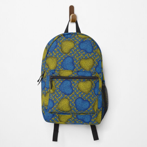 Item preview, Pattern of blue and yellow hearts with background  designed and sold by Cherevan.