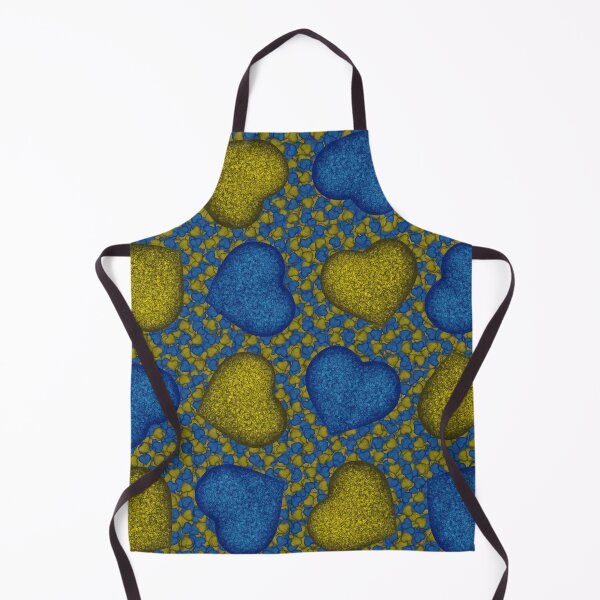 Item preview, Pattern of blue and yellow hearts with background designed and sold by Cherevan.