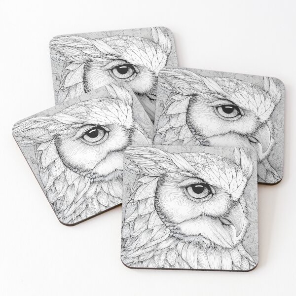 Item preview, Detailed Owl Portrait Intricate Line Art designed and sold by Shoot-The-Moon.