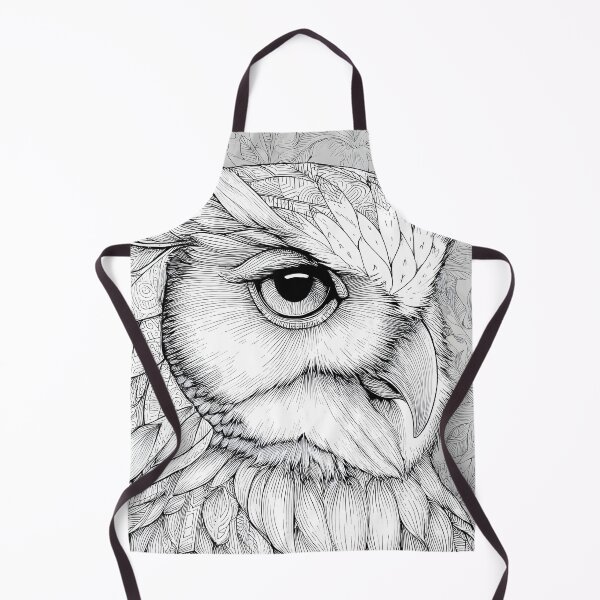 Aperçu de l'œuvre Portrait détaillé d'un hibou, dessin au trait complexe créée et vendue par Shoot-The-Moon.