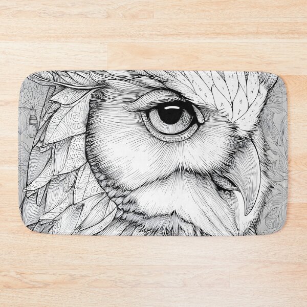 Item preview, Detailed Owl Portrait Intricate Line Art designed and sold by Shoot-The-Moon.