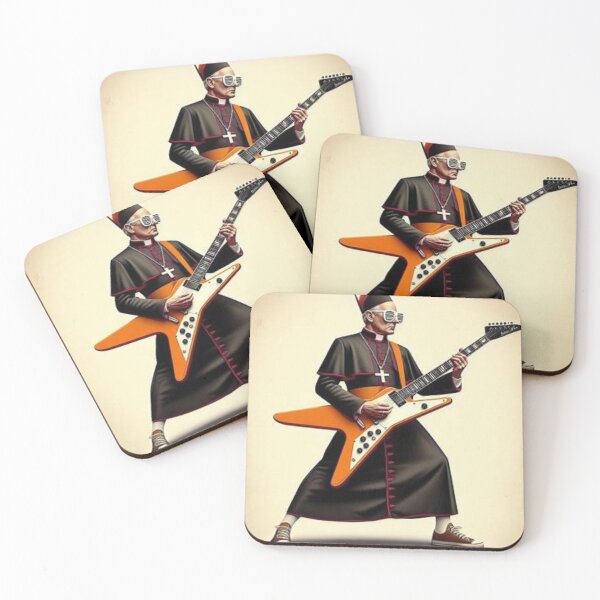 Item preview, “HOLY RIFF REDEMPTION — The Six‑String Cleric Who Shreds Sins at 11” designed and sold by Print Fiction.