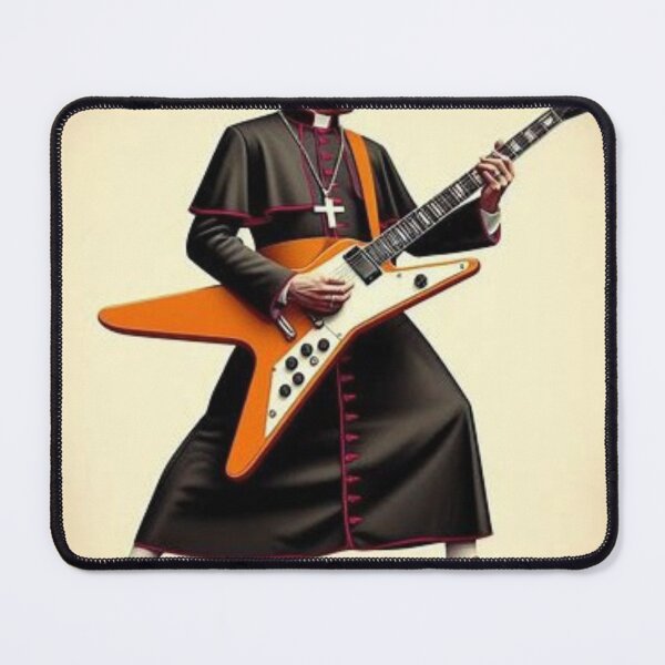 Item preview, “HOLY RIFF REDEMPTION — The Six‑String Cleric Who Shreds Sins at 11” designed and sold by Print Fiction.