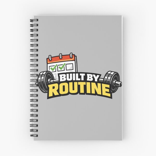 Item preview, Built By Routine Gym Motivation T-Shirt – Icon Workout Typography Design designed and sold by RAW-LINE.