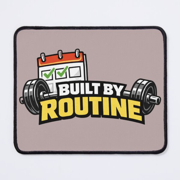 Item preview, Built By Routine Gym Motivation T-Shirt – Icon Workout Typography Design designed and sold by RAW-LINE.