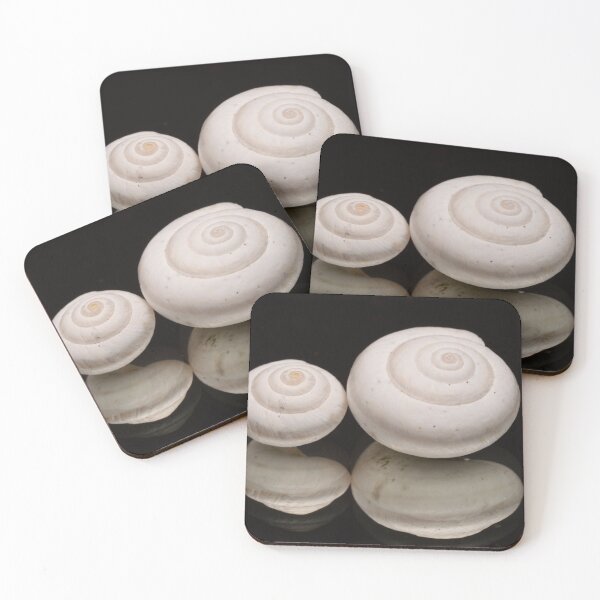 Item preview, White Spiral Seashells on Black designed and sold by Goiko7Margarita.