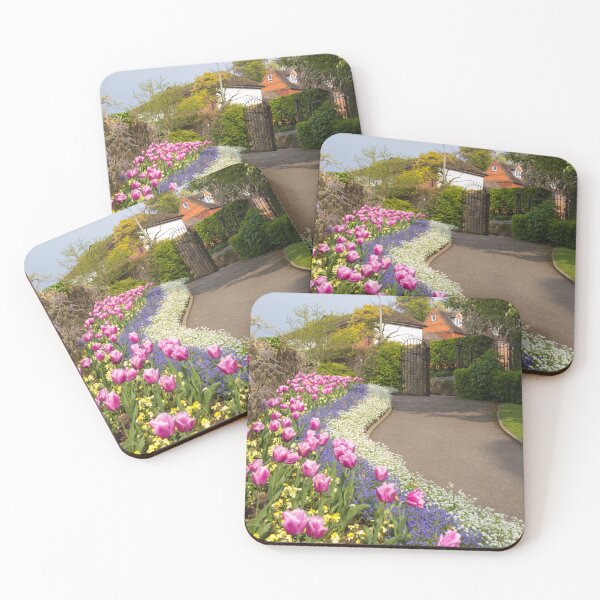 Item preview, Guildford Castle Pink Tulips | Surrey England Spring Flowers | UK Nature Photography designed and sold by ThatSurreyLife.