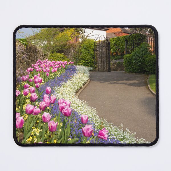 Item preview, Guildford Castle Pink Tulips | Surrey England Spring Flowers | UK Nature Photography designed and sold by ThatSurreyLife.