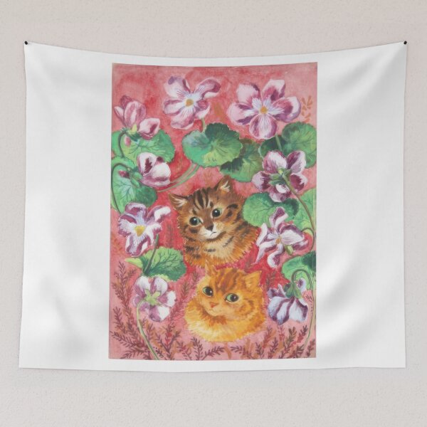Item preview, PANSIES AND TABBY - Art Nouveau (Modern)  - Louis Wain designed and sold by nebelimr.