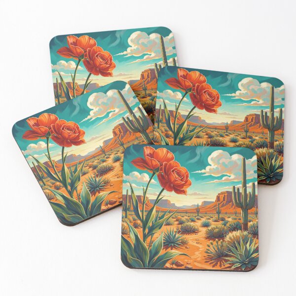 Item preview, Desert Bloom Art in Vibrant Modern Colors and Organic Southwest Shapes designed and sold by FotoworldEdel.