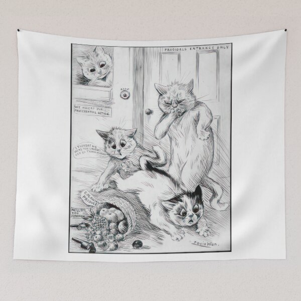 Item preview, THE BANGED DOOR - Art Nouveau (Modern)  - Louis Wain designed and sold by nebelimr.