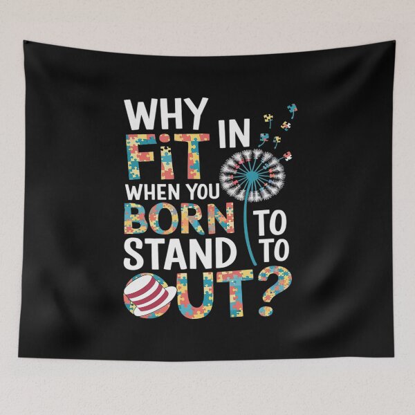 Item preview, Why Fit In Doctor Teacher Cat In Hat Cool Autism Awareness6  designed and sold by angolinnArt.