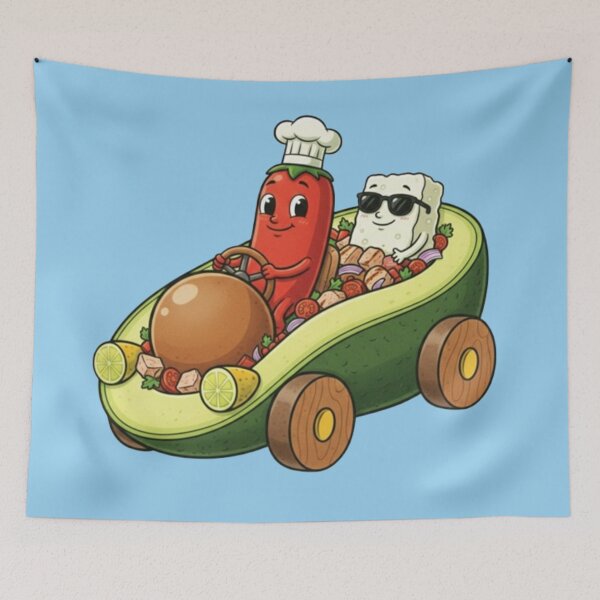 Item preview, Avocado Car – Whimsical Food Adventure designed and sold by Dogandesighn.