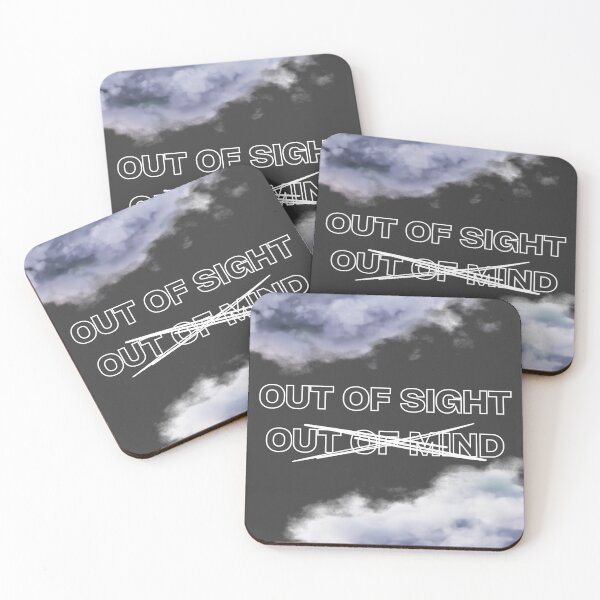 Item preview, Out of Sight, Out of Mind - Minimal Black Typography Art designed and sold by SaraSoraya.