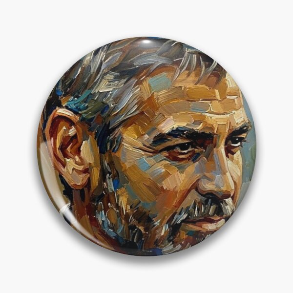 Item preview, The Silver Fox: George Clooney Midnight Impasto Portrait designed and sold by Art's Diner.