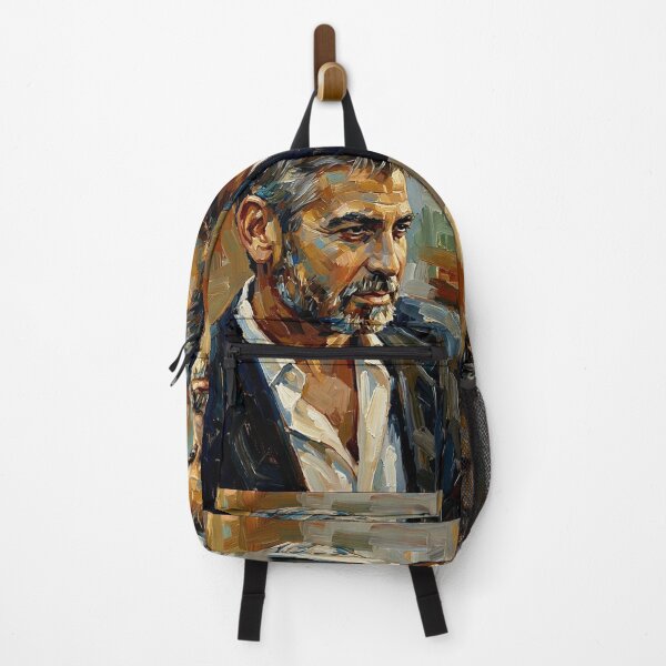 Item preview, The Silver Fox: George Clooney Midnight Impasto Portrait designed and sold by Art's Diner.