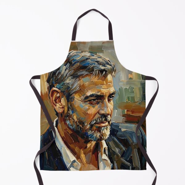Item preview, The Silver Fox: George Clooney Midnight Impasto Portrait designed and sold by Art's Diner.