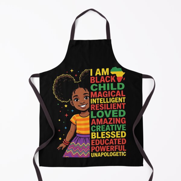Item preview, I Am Black Child Magical Intelligent Resilient Loved Amazing Creative Blessed Educated Powerful Unapologetic Black Girl Empowerment Affirmation designed and sold by SofenArt.
