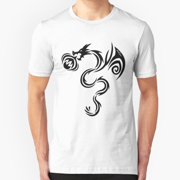 Gothic Black Dragon Slim Fit T-Shirt