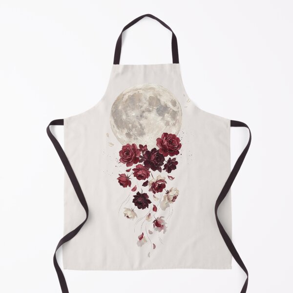 Item preview, Lunar Bloom Moon and Falling Roses Oil Painting Art designed and sold by Mora Atelier Designs.