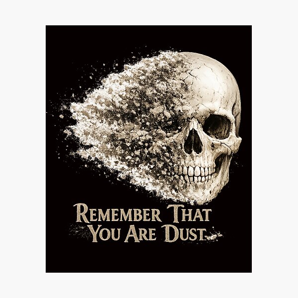 Item preview, Remember That You Are Dust – Skull Dissolving into Ash designed and sold by FrameFlow.