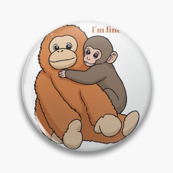 Item preview, Viral Monkey I'm Fine Funny Meme Illustration - Team Punch designed and sold by PixelWaveBD.