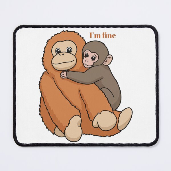 Item preview, Viral Monkey I'm Fine Funny Meme Illustration - Team Punch designed and sold by PixelWaveBD.