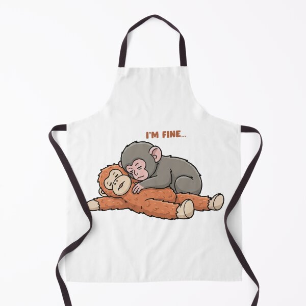 Item preview, Viral Monkey I'm Fine Relatable Sad Meme Illustration designed and sold by PixelWaveBD.