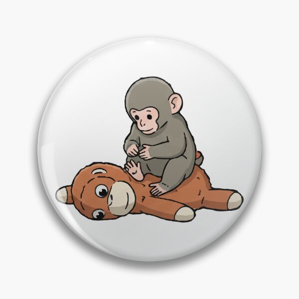 Item preview, Viral Monkey Sitting on Orangutan Plushie Funny Meme Art designed and sold by PixelWaveBD.