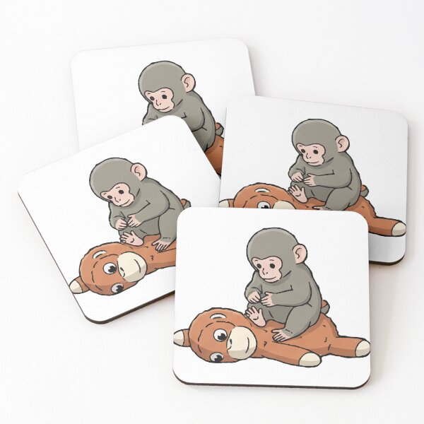 Item preview, Viral Monkey Sitting on Orangutan Plushie Funny Meme Art designed and sold by PixelWaveBD.