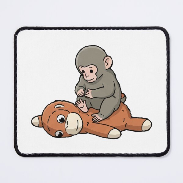 Item preview, Viral Monkey Sitting on Orangutan Plushie Funny Meme Art designed and sold by PixelWaveBD.