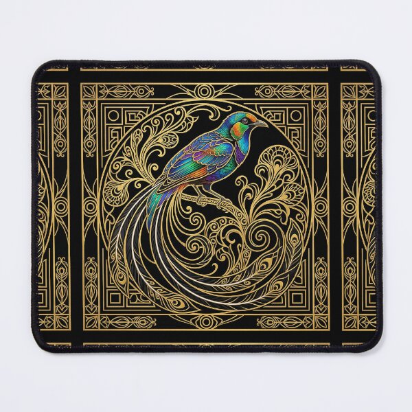 Item preview, Gilded Lightning: Secession Style Splendid Astrapia Bird of Paradise Art Print designed and sold by FreiherrPK.
