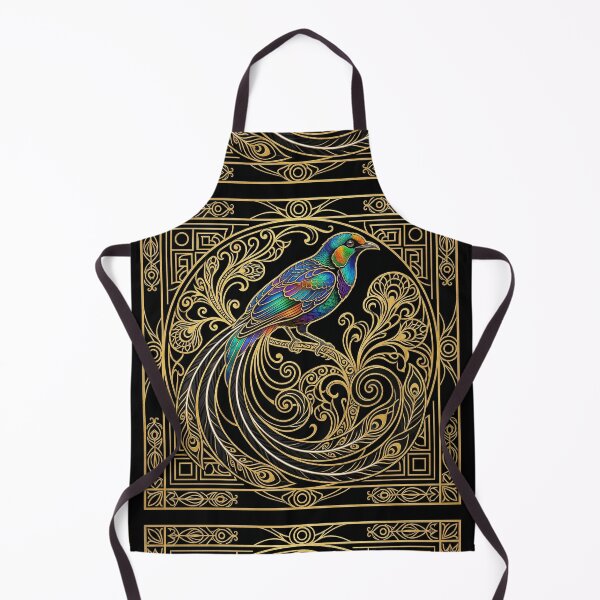Item preview, Gilded Lightning: Secession Style Splendid Astrapia Bird of Paradise Art Print designed and sold by FreiherrPK.
