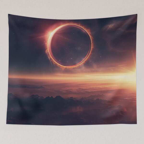 Item preview, Solar Eclipse Hanging Above a Calm Planet designed and sold by QuantumDrift.