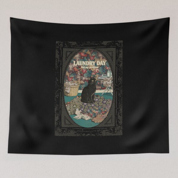Item preview, Laundry Day Not My Problem Black Cat Funny Quote Vintage Cottagecore Sarcastic designed and sold by TOTO GUYANA.