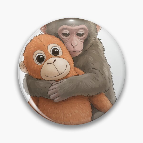 Item preview, Viral Monkey Affectionate Hug with Orangutan Plushie Meme designed and sold by PixelWaveBD.