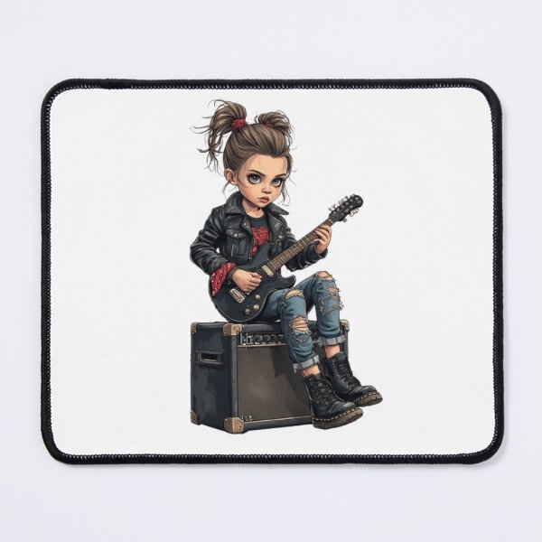 Item preview, Rock Girl with Electric Guitar and Leather Jacket Style designed and sold by CHRIST5000.