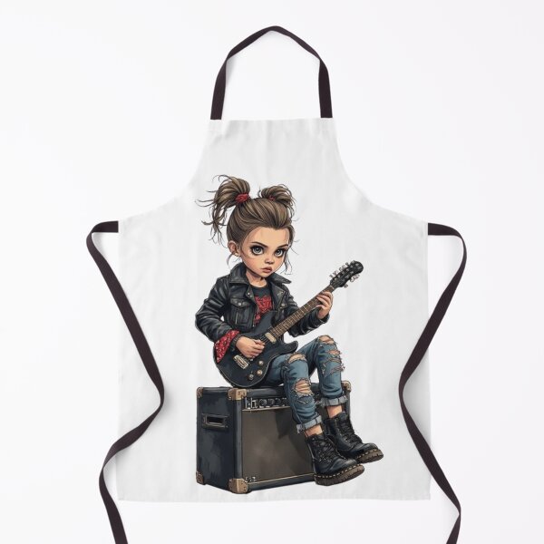Item preview, Rock Girl with Electric Guitar and Leather Jacket Style designed and sold by CHRIST5000.
