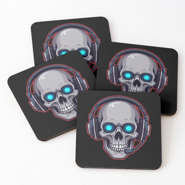 Item preview, Gaming Skull Headset Cyber Gamer Esports Logo Design designed and sold by Katzpy.