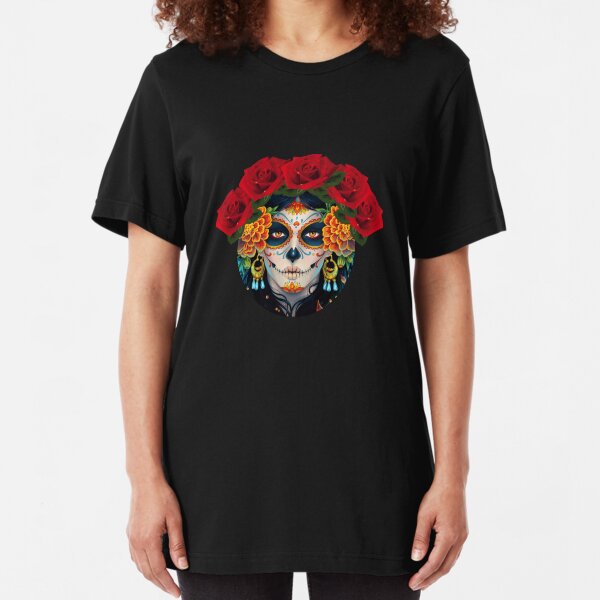 Sugar Skull Day of the Dead Cat Tanktop Pussy Kitty Mexican Gothic Dia Muertos